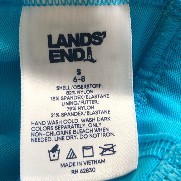 Lands End Womens Swimsuit UPF 50 Full Coverage Turquoise Blue Small - Picture 5 of 10